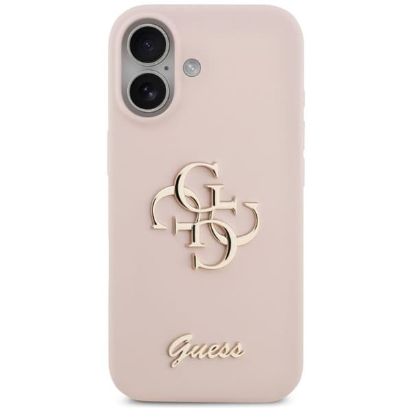 Coque Guess Silicone Big 4G Script för iPhone 17 - Ljusrosa