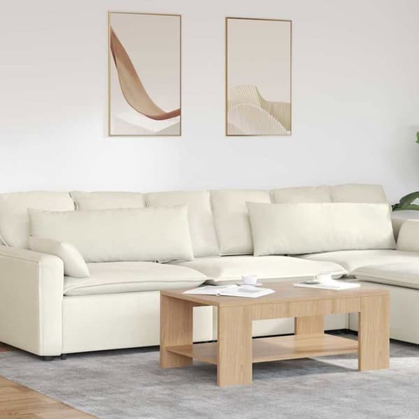 Soffkuddar i sammet - vidaXL - 2 stycken - Grädde - 120x40 cm - Avtagbara överdrag - Polyesterfyllning