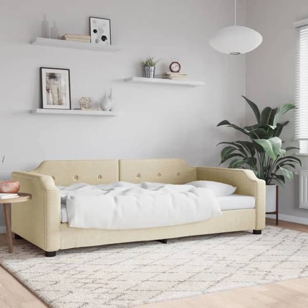 vidaXL Soffa crème 100x200 cm tyg 354214