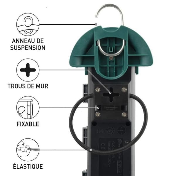 ELEKTRALINE 4X2P + E-block med omkopplare 3G1.5 4 m