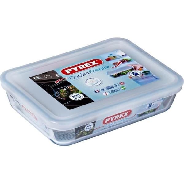 Rektangulär förvaringslåda - PYREX - 1451004 - Plastlock - Borosilikatglas - 19 x 14 cm