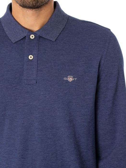 Långärmad Polo Regular Shield - GANT - Herr - Blå