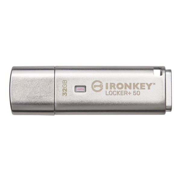 Pendrive - KINGSTON - IKLP50 - 32 Go - USB 3.2 Gen 1 - Dataskydd - Svart Silver