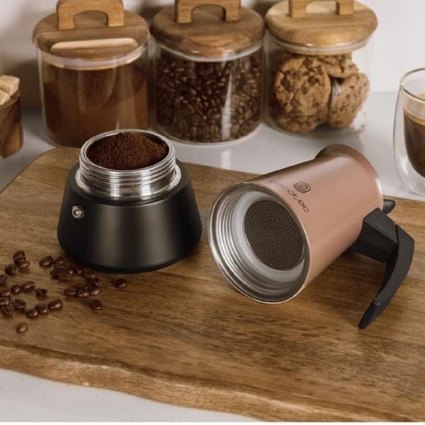 Cafetière italienne - Piccolina - 600 - Rostfritt stål - Blå - 6 koppar