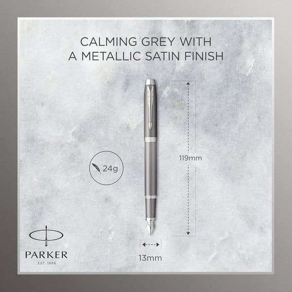Parker IM Skrivritualer - Grå gradientfjäderpenna, fin spets, kromfinish, presentförpackning