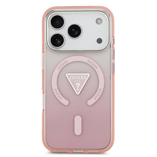 Coque Guess IML Gradient Triangle Logo MagSafe för iPhone 17 Pro - Rosa