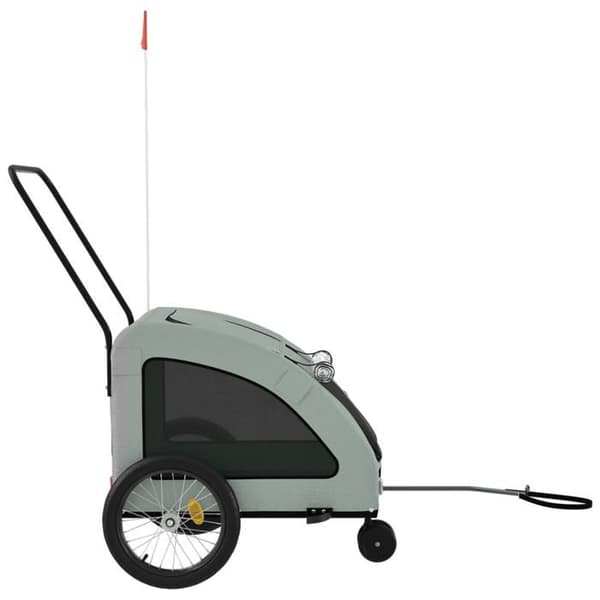 vidaXL Cykelvagn för husdjur grå 93986