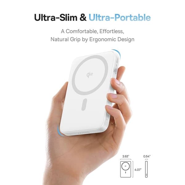 Externt batteri - BASEUS - PicoGo - 5000mAh - Qi2 - Typ-C-kabel inkluderad