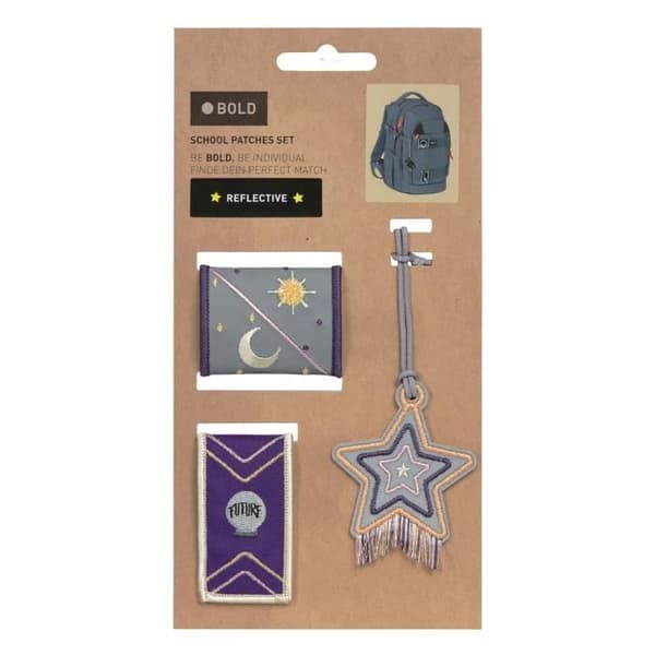 Accessoarer för skolväskor - LASSIG - Skolpatchar Set 3-delar - Flerfärgad - Reflekterande - För barn