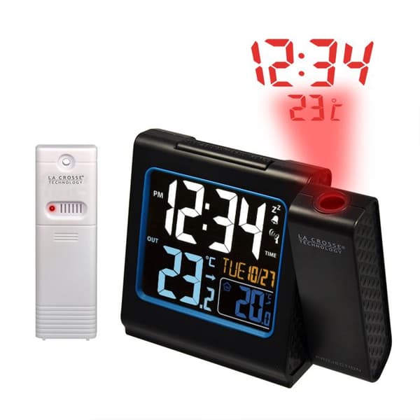 Väckarklocka med projektor och sensor La Crosse Technology WT552 Svart