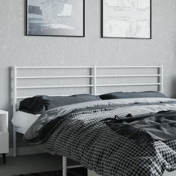 Sänggavel i vit metall 180 cm