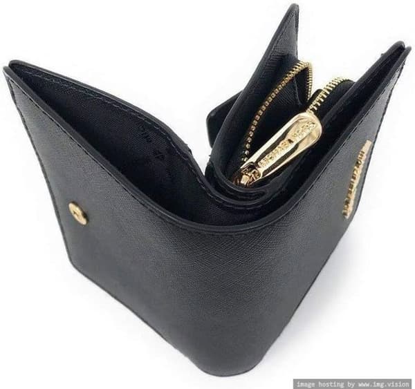 Plånbok - Michael Kors - Zip Around Bifold - Svart läder - Medium storlek - Dam