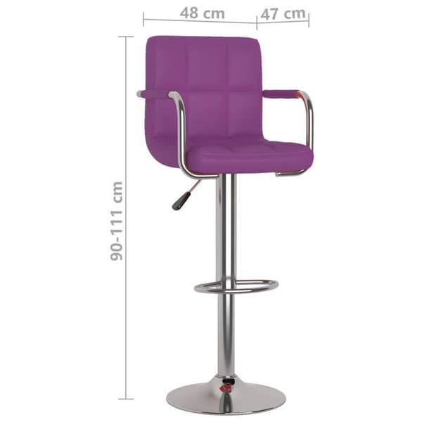 vidaXL Barstolar set om 2 lila konstläder 334601