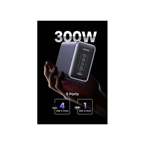 Universell mobillader - UGREEN - 90903B - Svart - Hurtiglading - 100-240V