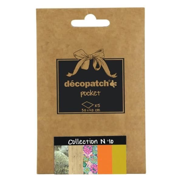 Deco Pocket - Decopatch - Collection N°10 - 5 ark - 30x40cm - Blandat