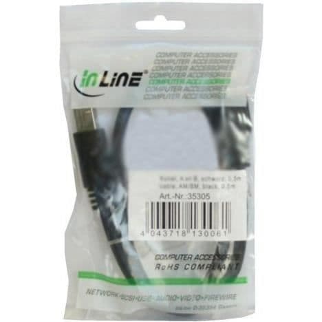 HDMI-DVI-adapterkabel - INLINE - 5M - USB A - USB B - Datatöverföring 5000 Mbit/s