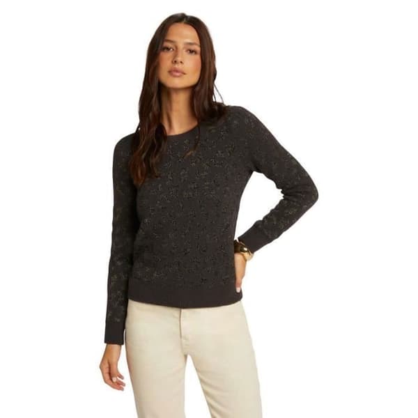 MORGAN Damtröja rundad hals leopardmönster lurex grå antracit
