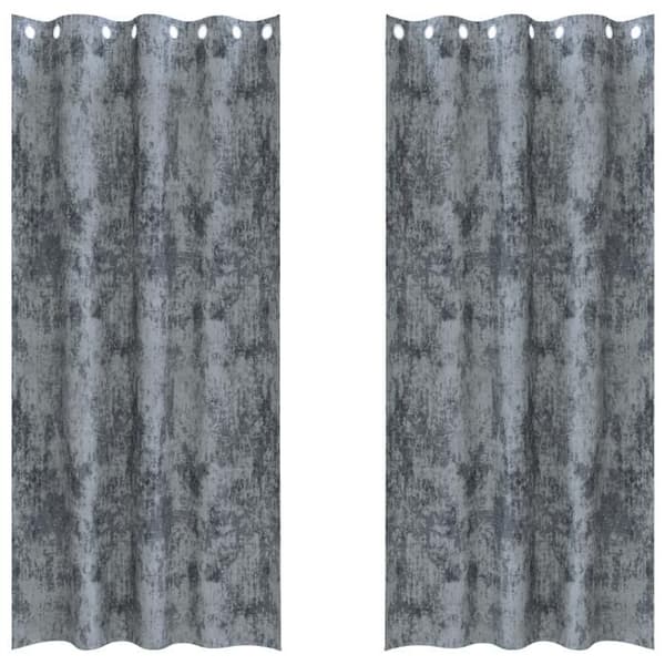 Gardiner 2 st med silvergrå ögla 245x140 cm