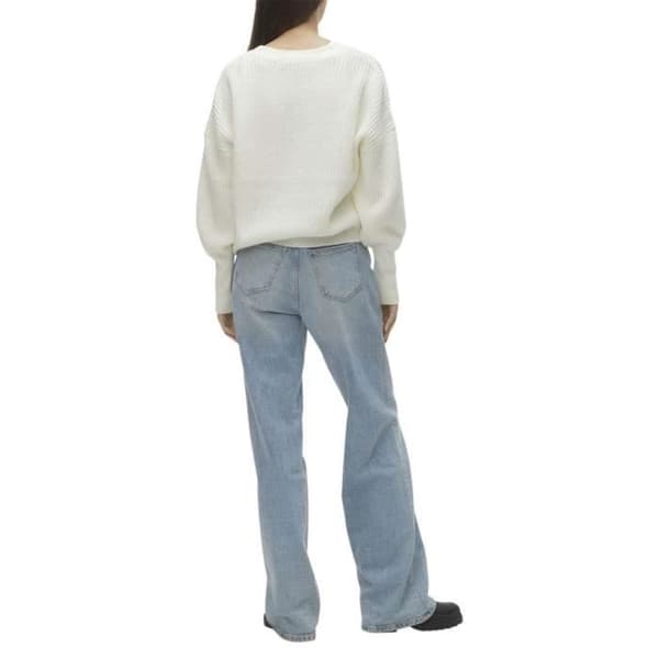 Cardigan - VERO MODA - Stickad - Knappkrage - Ecru - Vit