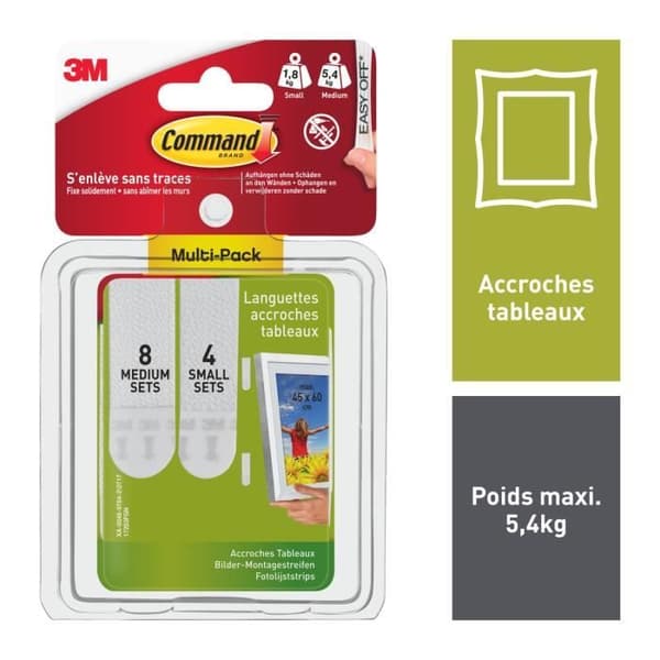 3M Tabs fästbräda sortiment - Vit - 18PM + 16MM