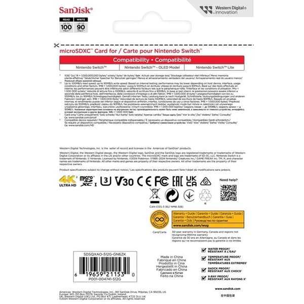 Micro Sdxc-kort 512gb Pokémon Ectoplasm-tillbehör-SWITCH