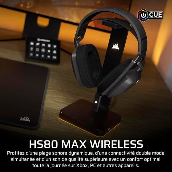 Trådlös gamingheadset Corsair HS80 Max Xbox Bluetooth Dolby Atmos - Stålgrå