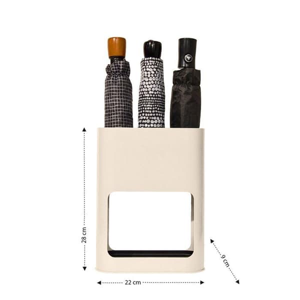 KINSTON - Beige Paraplyställ Minimalistisk Design - Mått 21 x 28 x 9 cm