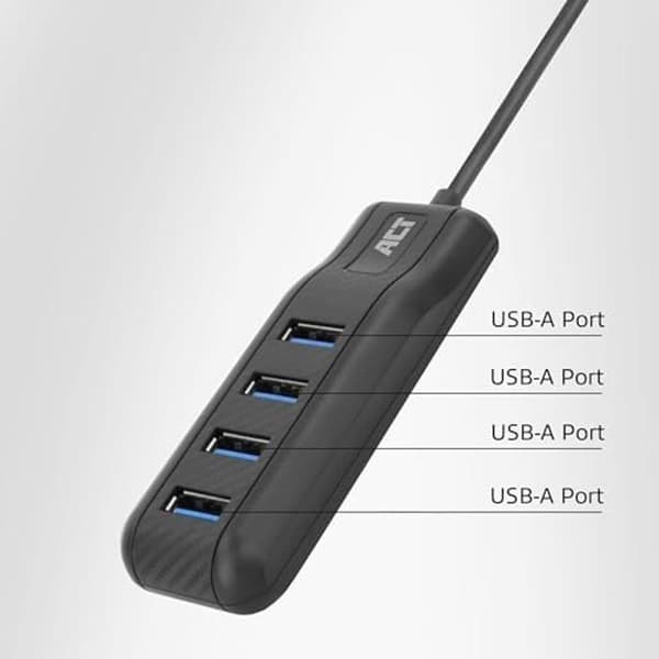 USB-hub - ACT - AC6320 - 4 portar - USB 3.0 - 50 cm kabel