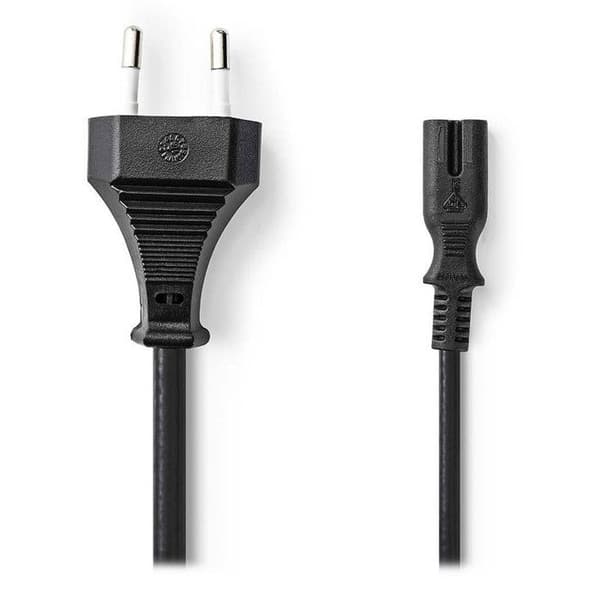 Strömkabel - Nedis - CEGL11040BK05 - Svart - 0,50 m - Nickelpläterad - Flat