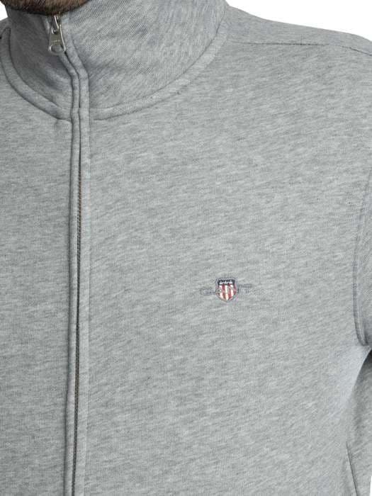 Sweatshirt GANT - Regular fit - Dragkedja - Grå