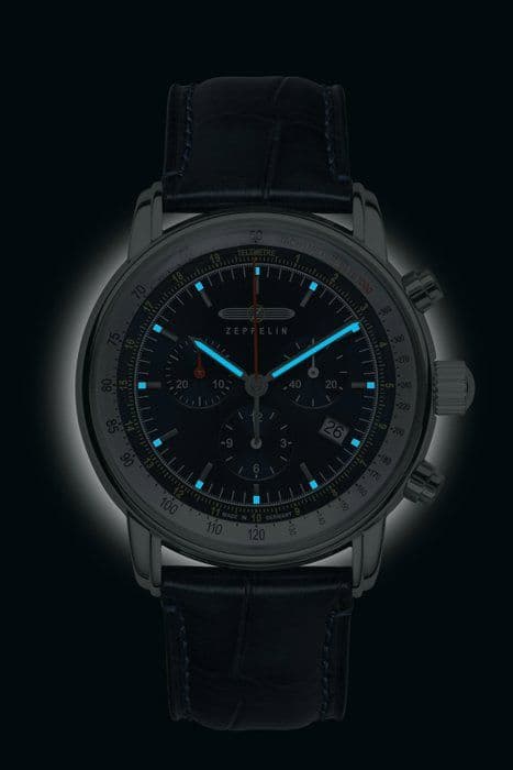 Klocka - 8888 - Man - Klocka med chronograf - Rostfritt stål - Blått läder