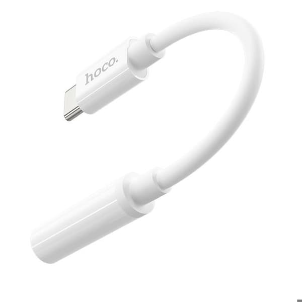 Ljudadapter - HOCO - LS30 - Typ-C till Jack 3,5 mm - Vit - Ljudöverföring