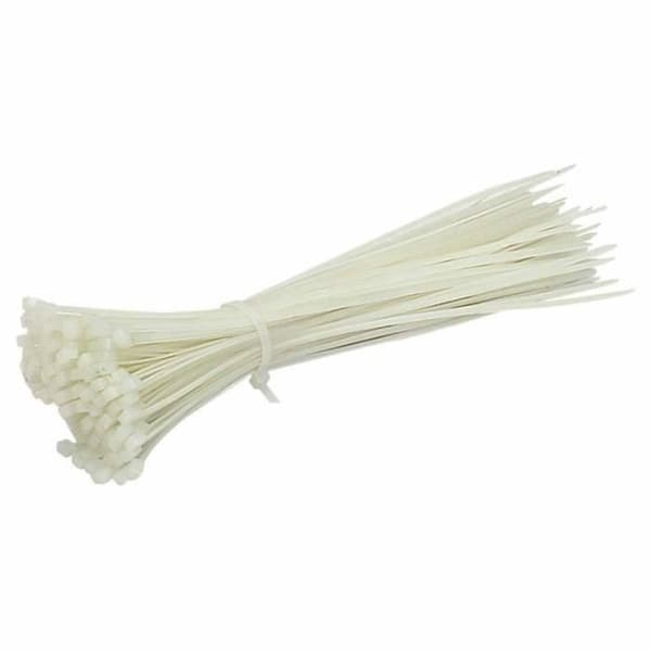 Kabelbindare - 100 st. - Nylon PA66 - 120 mm - Vit