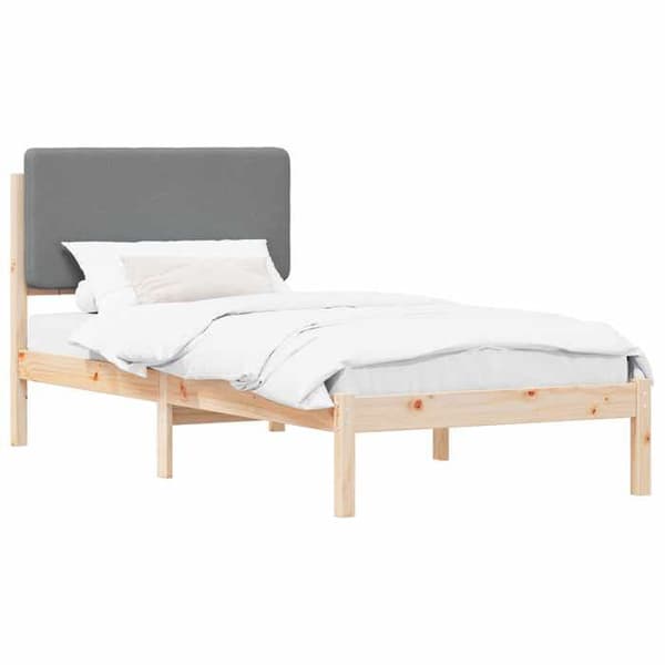 vidaXL Sängram med vadderad huvudgavel Ljusgrå 80 x 200 cm, Sovrum, Rektangulär, Modern möbel 877939