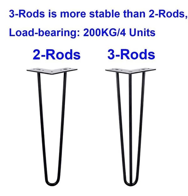 Möbelben - Qrity - Hårnål - Solid stål - Maximal belastning 200 kg - Svart