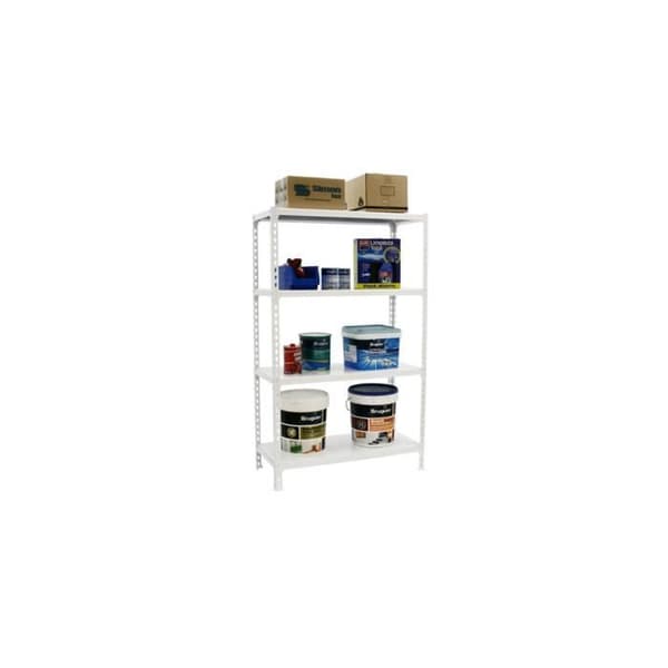 Metallhylla - SIMONCLICK - MEGAPLUS - 4 nivåer - 1500 x 1200 x 400 mm - Vit