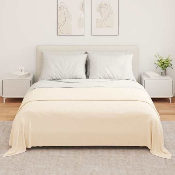 Rutig - VIDAXL - Set om 6 - 280 x 210 cm - Kräm - Polyester