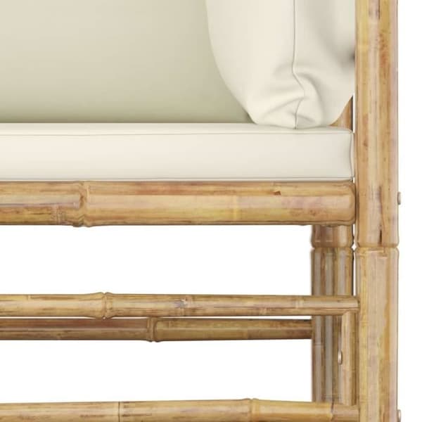 Trädgårdsmöbler - vidaXL - 2 st - Bambu - Kuddar i krämvitt - Modulär och elegant