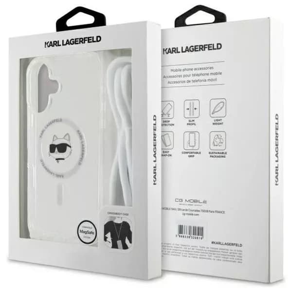 Coque iPhone 16 - Karl Lagerfeld - Choupette - Transparent - MagSafe - Hård