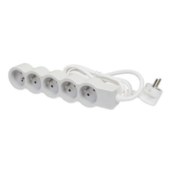 LEGRAND Multisockel FB 5x2P+E standard 3m 1mm² - Vit och grå