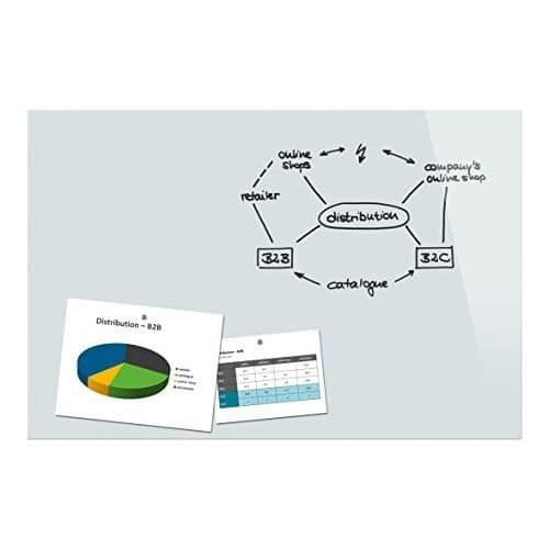 Magnetisk glas tavla - Be!Board B1300 - 90 x 60 cm - Vit - Ramfri montering