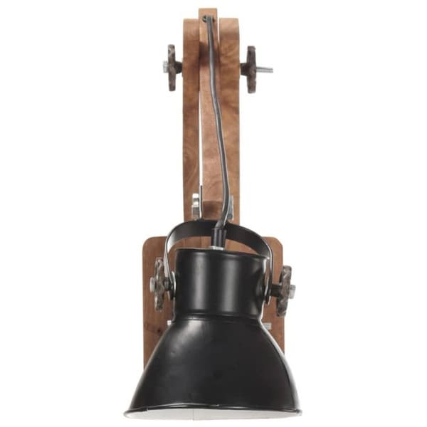 vidaXL Vägglampa Industrial Style Svart Rund E27