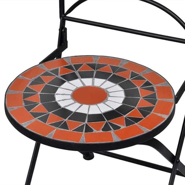 vidaXL Bistrofällstolar 2 st Keramik Terrakotta och vit 41535