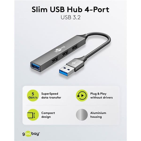 Hub USB-A 3.2 Goobay slim