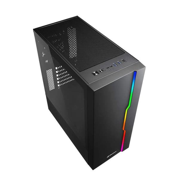 PC-chassi - SHARKOON - RVB Slider - Midi ATX - Härdat glas - LED RVB med manuell kontroll