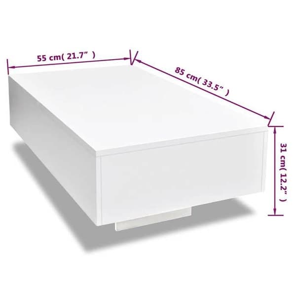 vidaXL Låg bord vit glänsande 244022