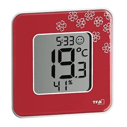 Termometer-hygrometer - TFA Dostmann - Style - Röd - Temperatur- och luftfuktighetsdisplay - Trådlös