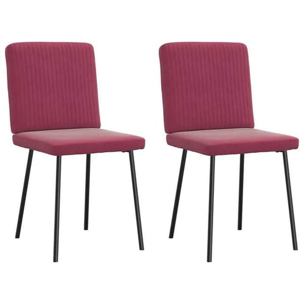 vidaXL Matstolar set om 2 Bordeaux Velour 4101191