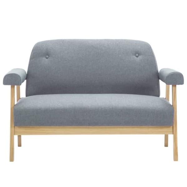 vidaXL 2-sits soffa Tyg Ljusgrå