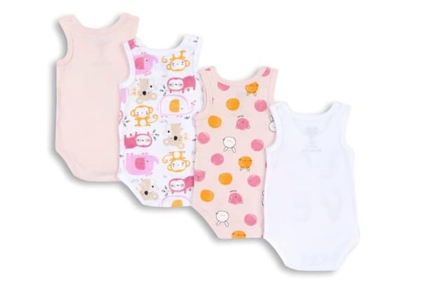 Chicco textilbox set av ärmlös bomullsbody, Mixed Baby